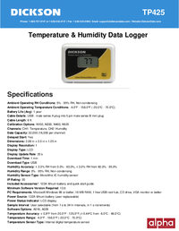 Thumbnail of document Data Sheet - TP Temperature & Humidity Data Logger